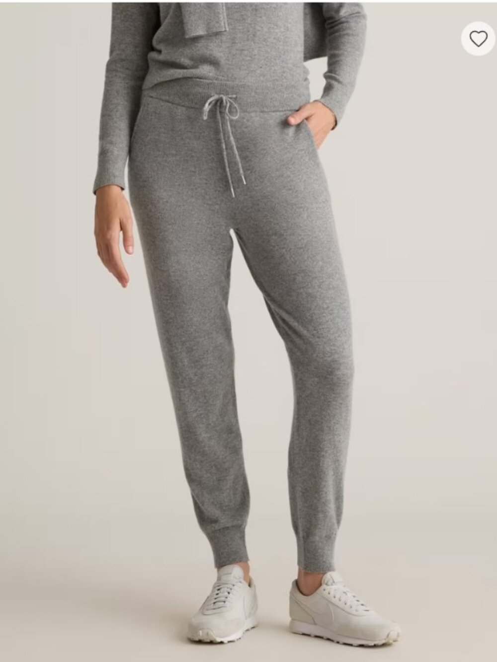 Quince 100% Mongolian Cashmere Sweatpants - Heather Grey